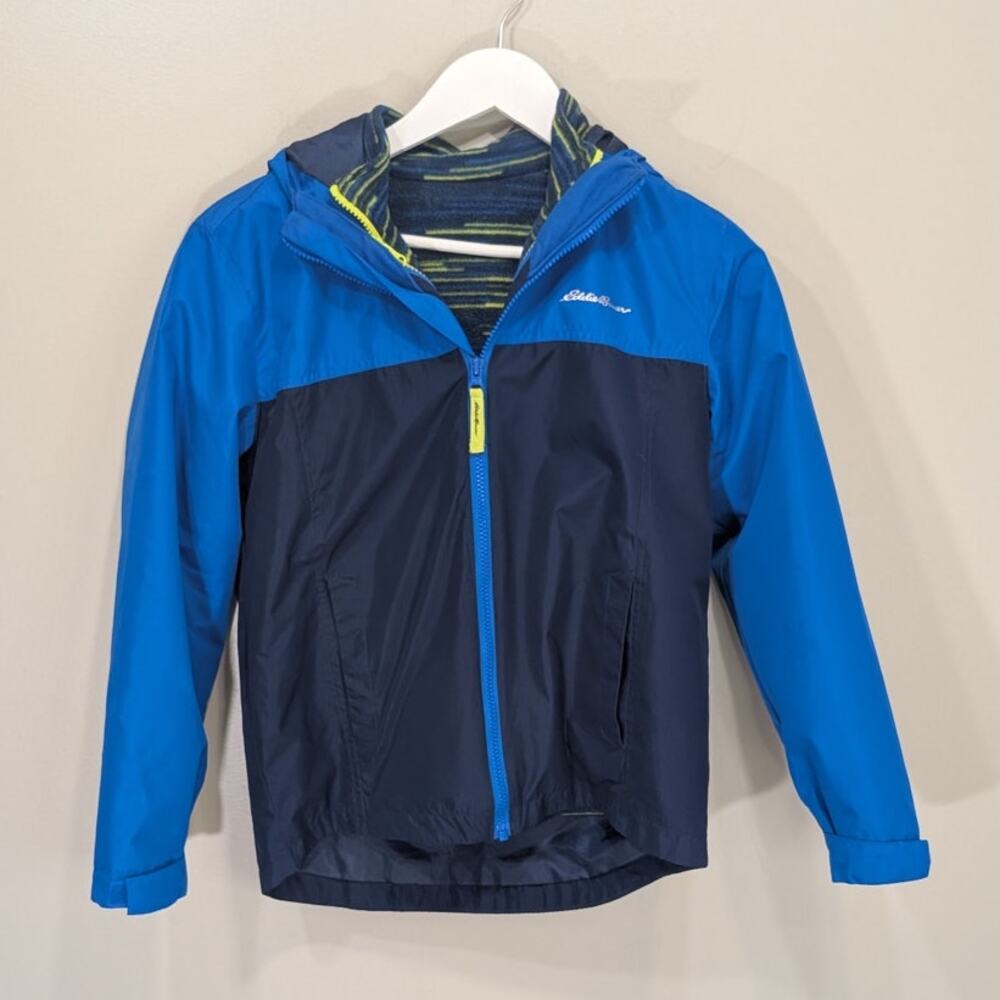 Eddie Bauer Kids 3-In-1 Jacket Blue Green Outdoor Layers - Size M10/12